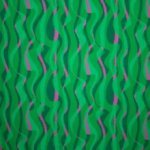 Polyester crepe groen golvende print