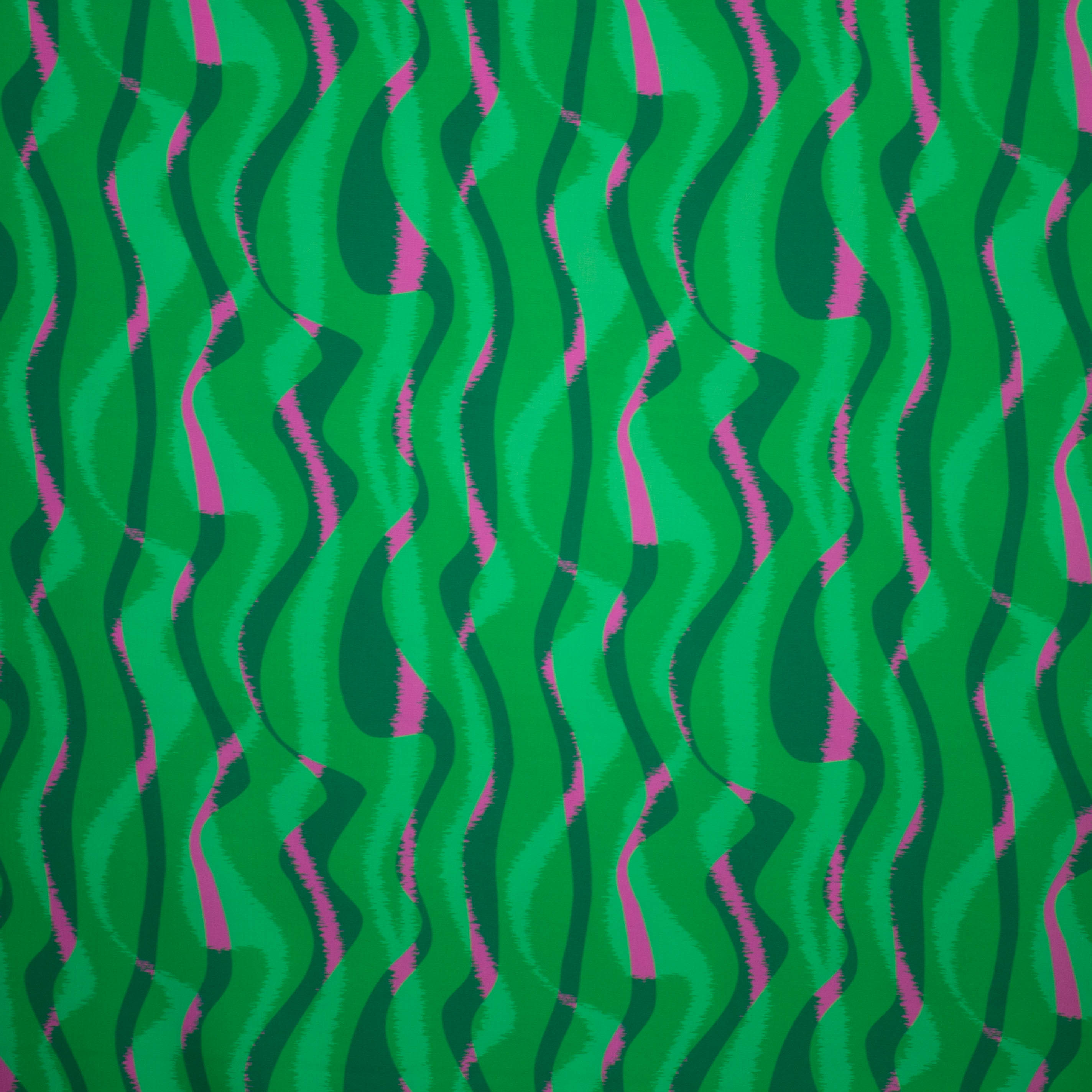Polyester crepe groen golvende print