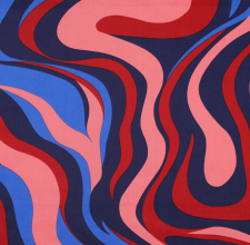 Katoen satijn abstract patroon  -  Poppy meets Pommé