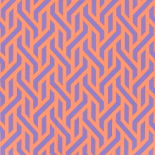 Polyester abstract patroon koraal/paars