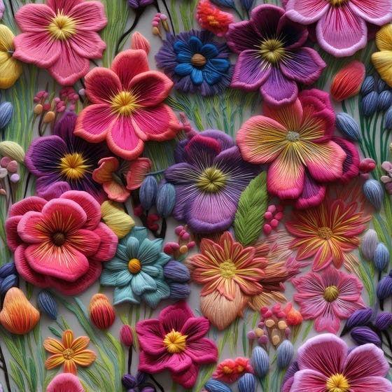 French terry met digitale kleurrijke bloemenprint