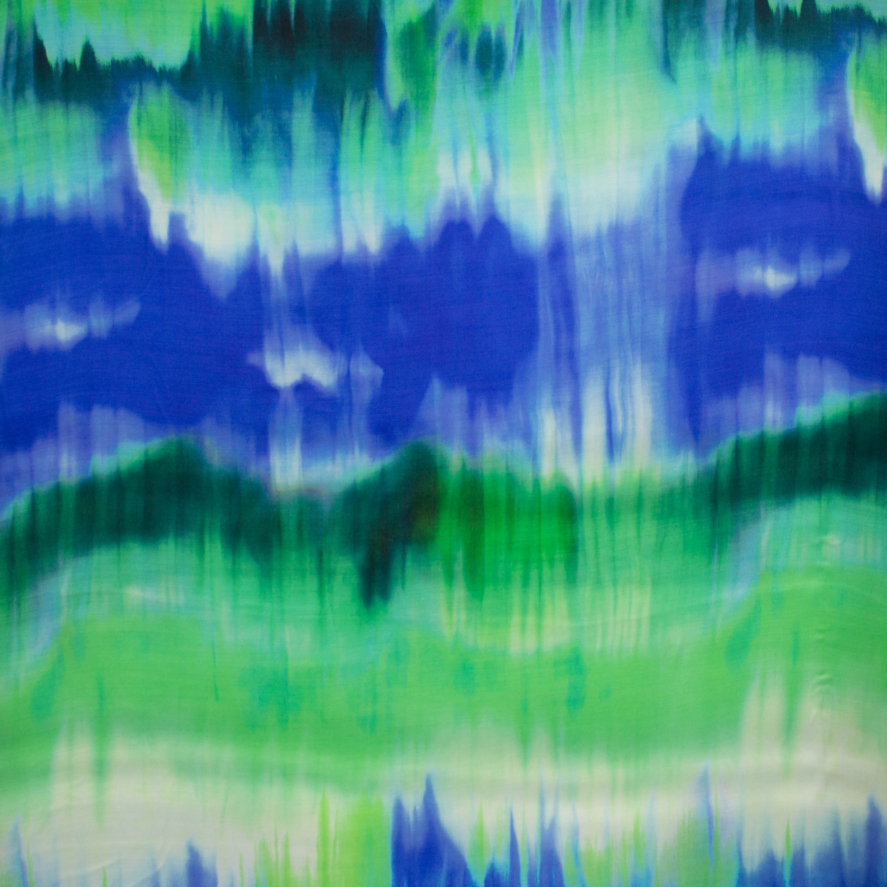 Viscose satijn blauw/groene print