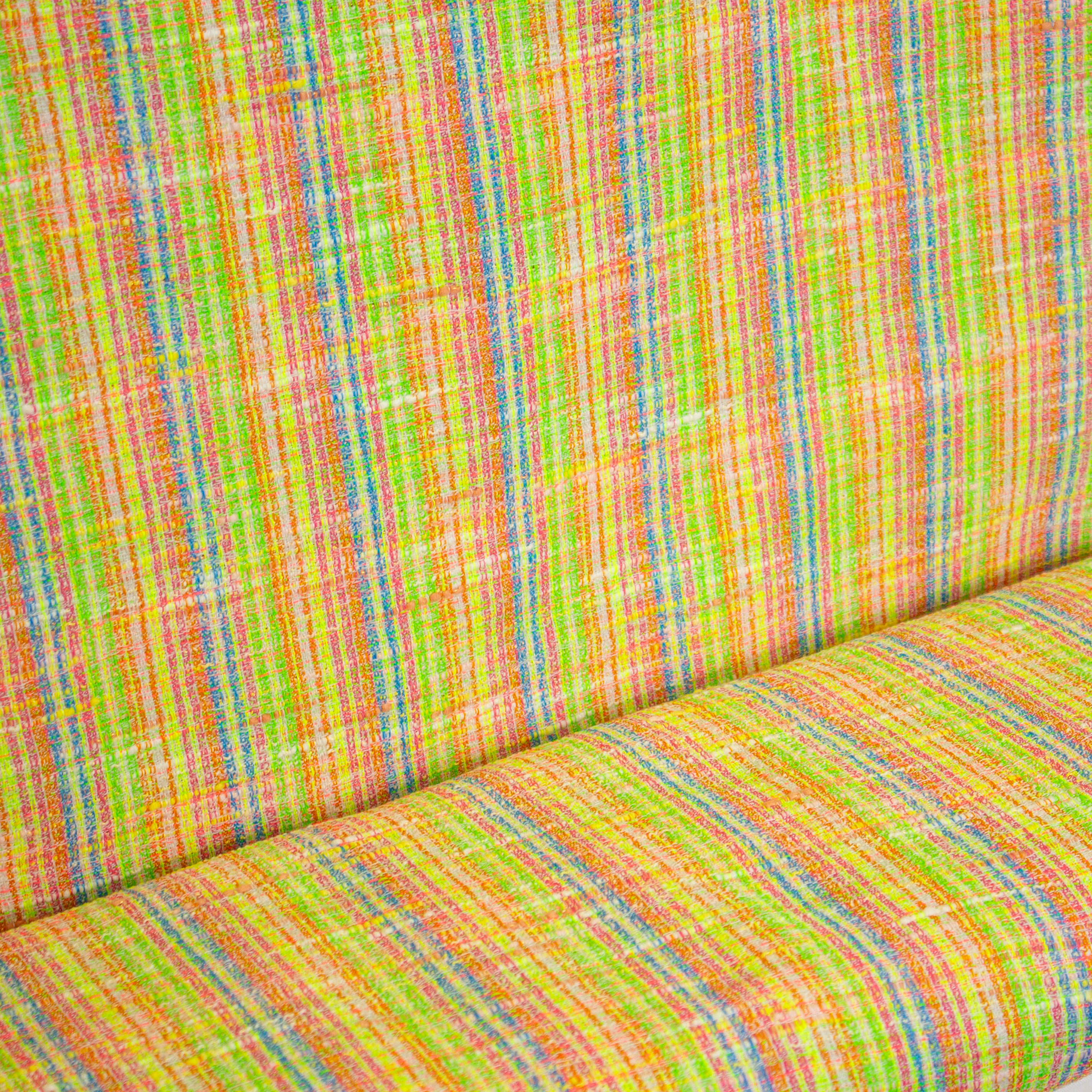 Chanelstof tweed multicolor neon strepen - Lorré