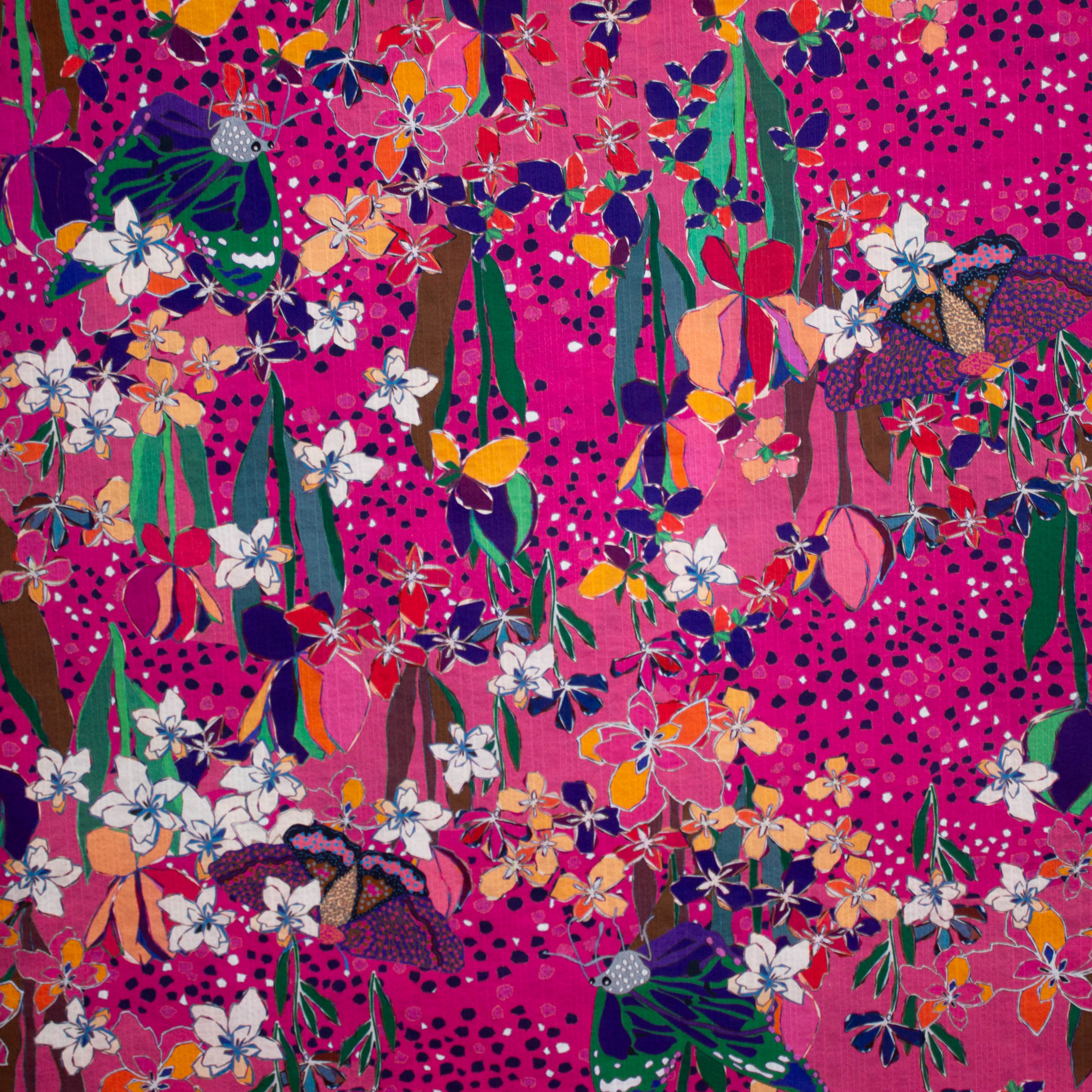 Katoenmengeling roze met bloemen - Marylène Madou
