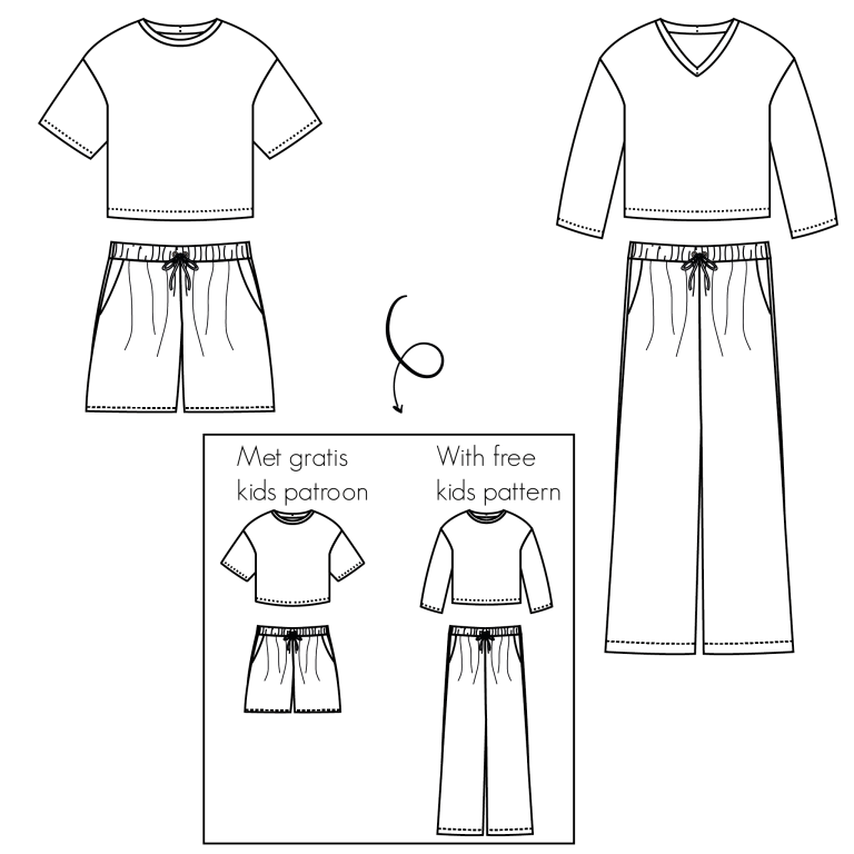 Patroon Lola - loungewear set - dames en kids - Bel' etoile
