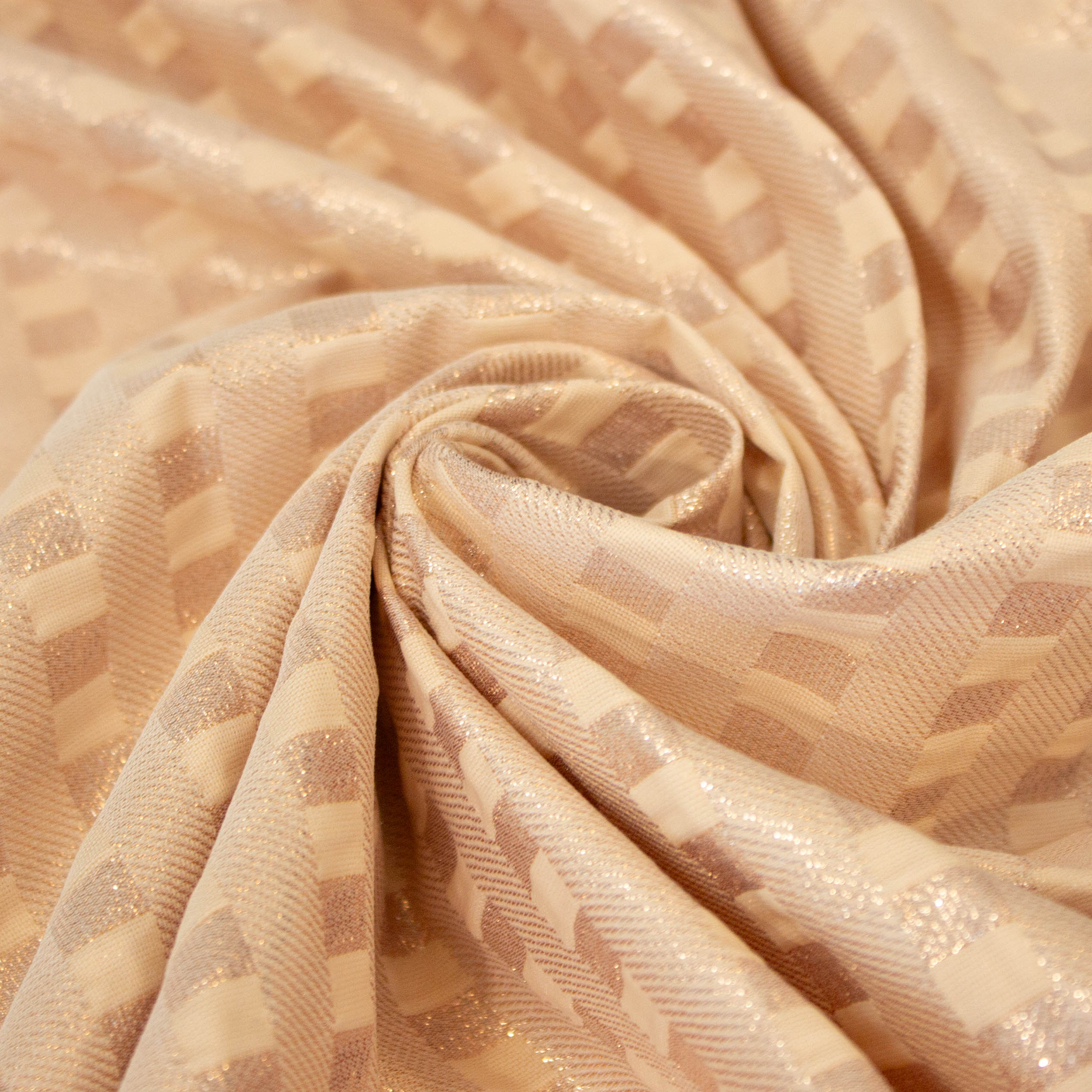 Jacquard roze met glitter vierkantjes - Lorré