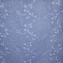 Broderie blauw met bloemen