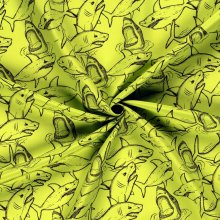 Zwemstof quick dry limoen groen met haaien