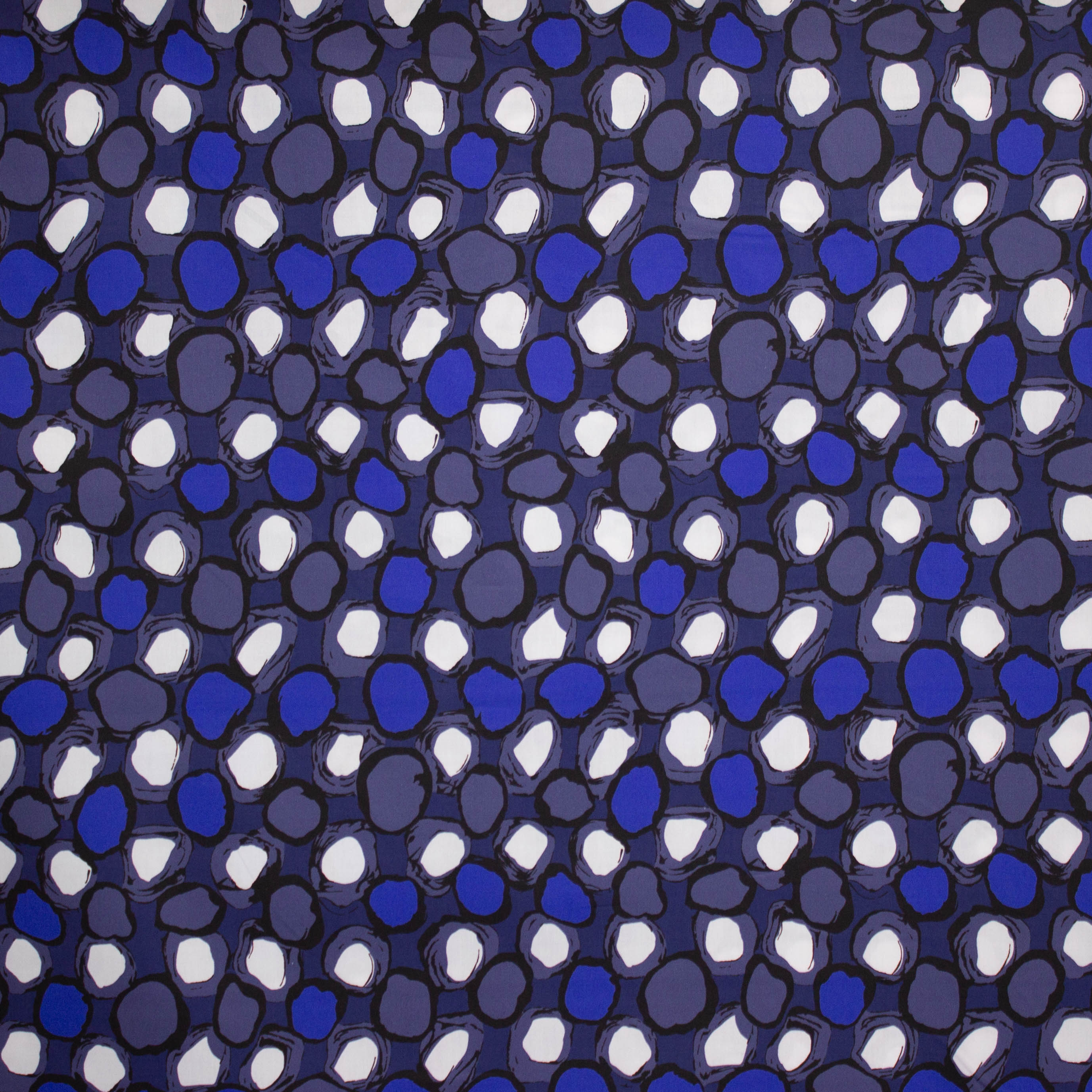 Katoen met blauwe print