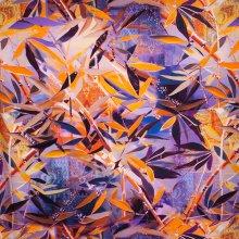 Tricot oranje met bamboe print 'Through The Bamboo Bushes'