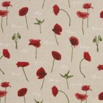 Canvas beige met klaprozen 'Petra'