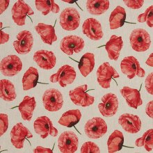 Canvas beige met klaprozen 'Petra'