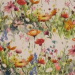 Canvas beige met bloemen 'Lina'