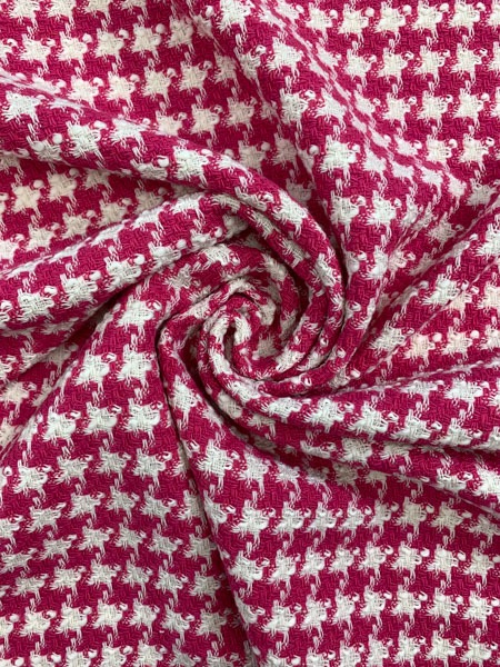 Jaquard pied de poule roze - The Fashion Basement