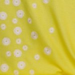 Chanelstof effen geel met geborduurde bloemen - Lorré