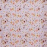 French terry lila met bloemen