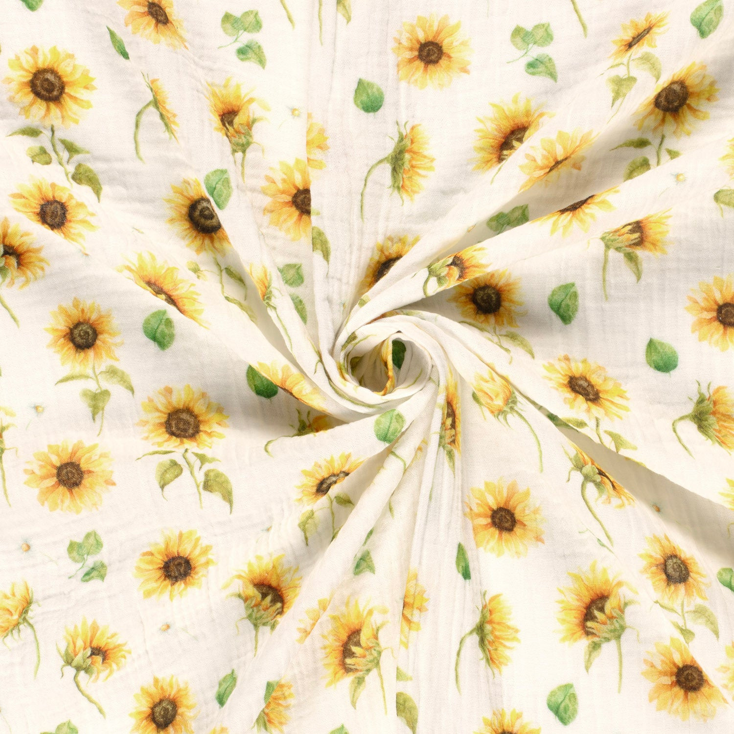 Double gauze met zonnebloemen