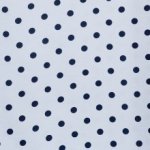 Viscose twill lichtblauw met donkerblauwe bollen