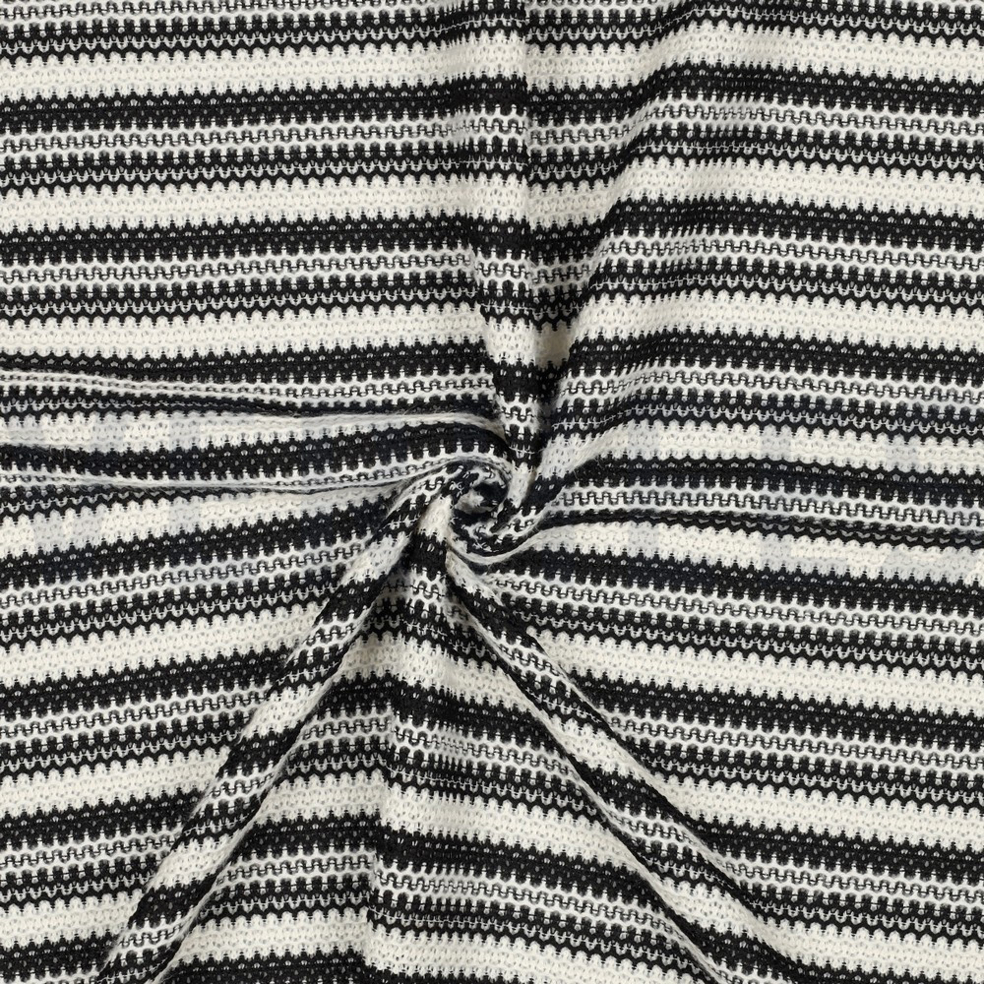 Breistof gestreept zwart/wit