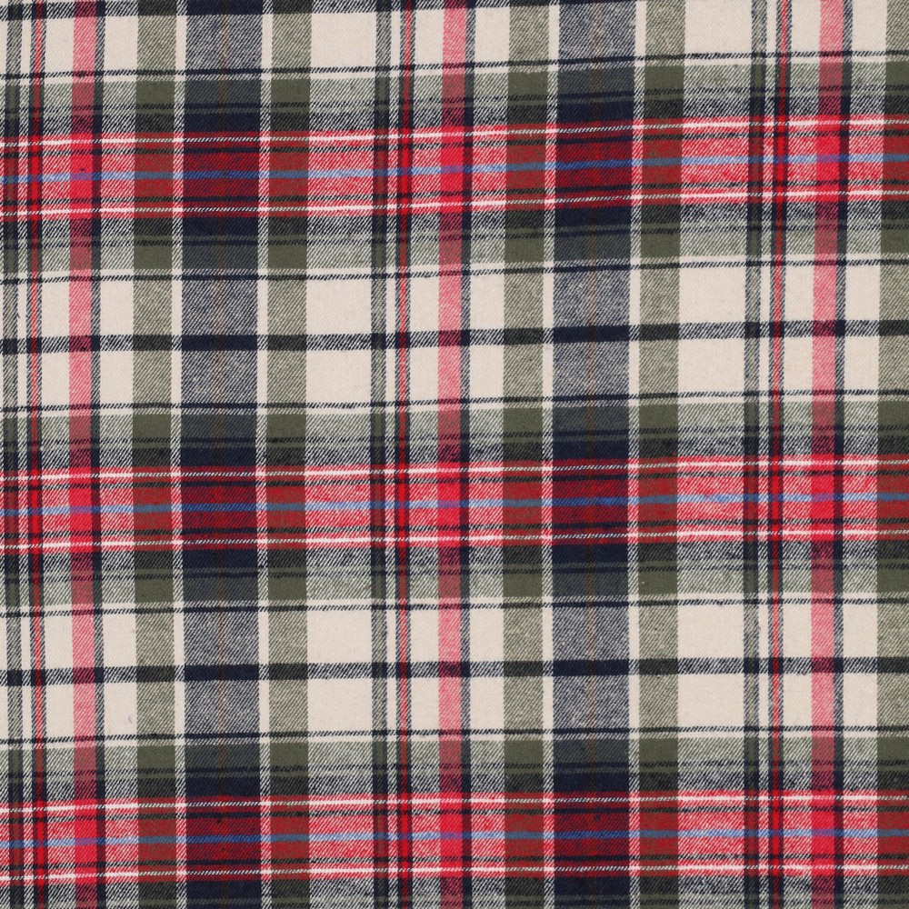 Flanel geruit groen en rood - Poppy