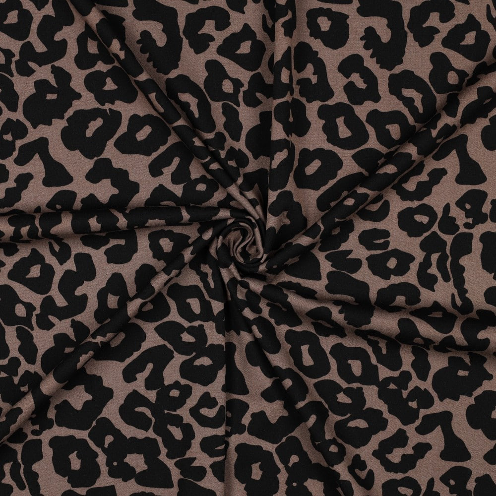 Viscose stretch luipaardprint- Poppy