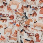 Katoen poplin met honden - Poppy