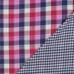 Double gauze dubbelzijdig roos geruit van Poppy