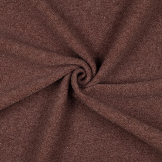 Fleece bruinrood 'merino wool' van Poppy