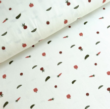 Tricot gebroken wit met groentjes