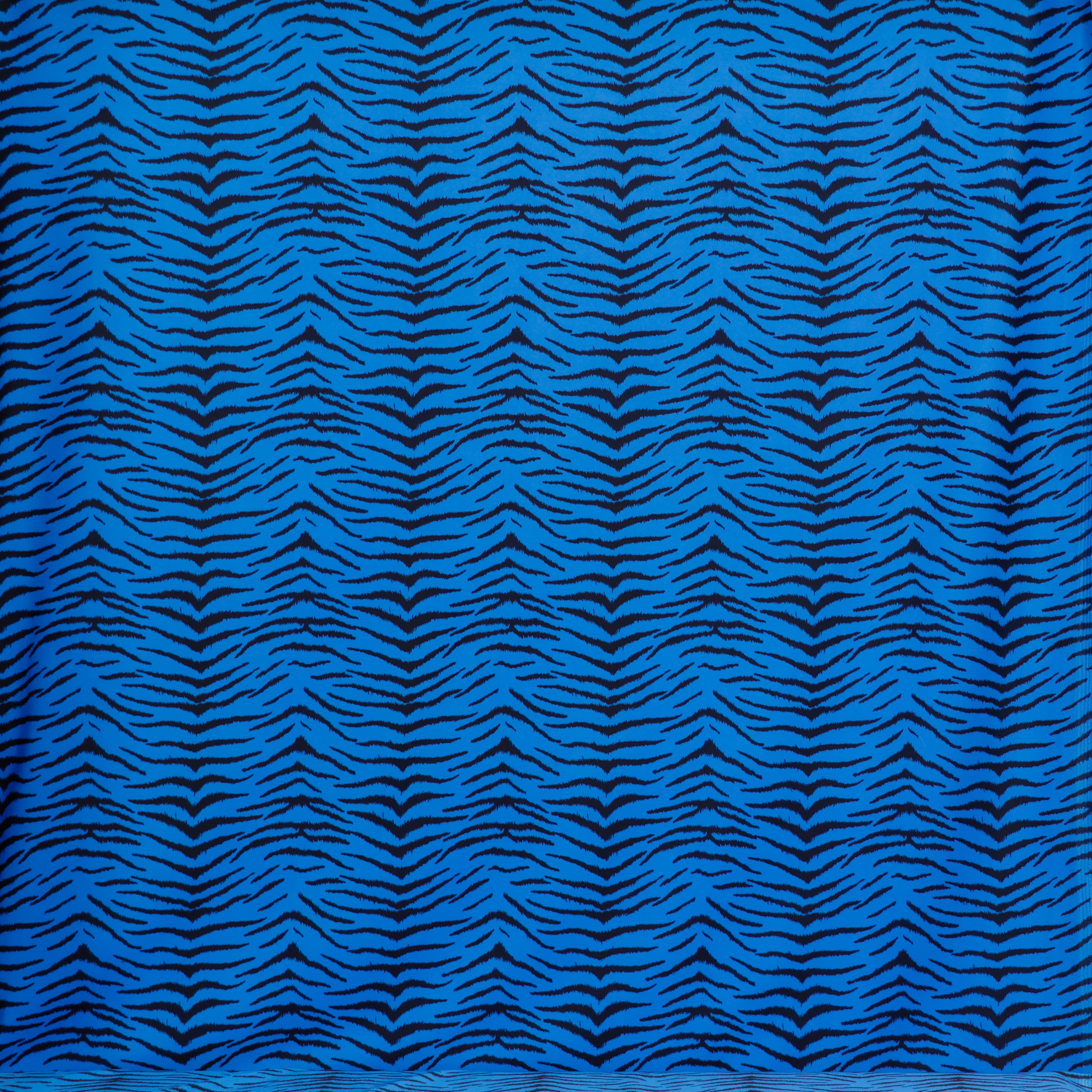 Badpakstof zebraprint blauw