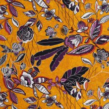 Linnen oranje met abstracte bloemen