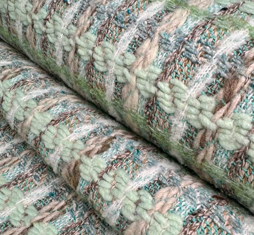 Chanelstof pastelkleuren oudgroen-beige  - A La Ville