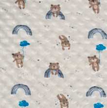 Fleece wit met beertjes