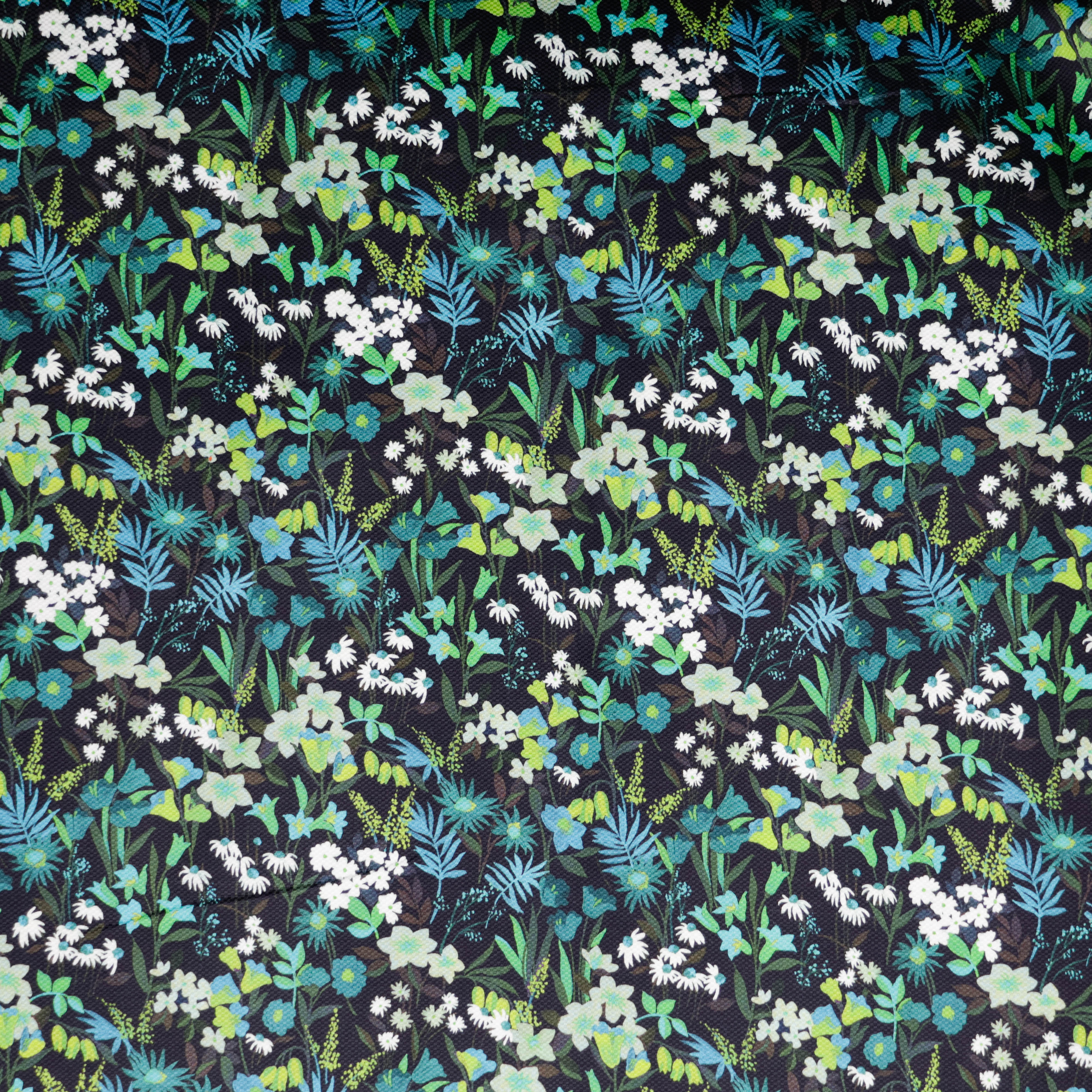 Canvas groen met bloemen