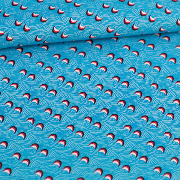 katoen We Want Waves Blue Soft Cactus