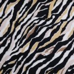 Viscose linnen multicolor beige met zebraprint