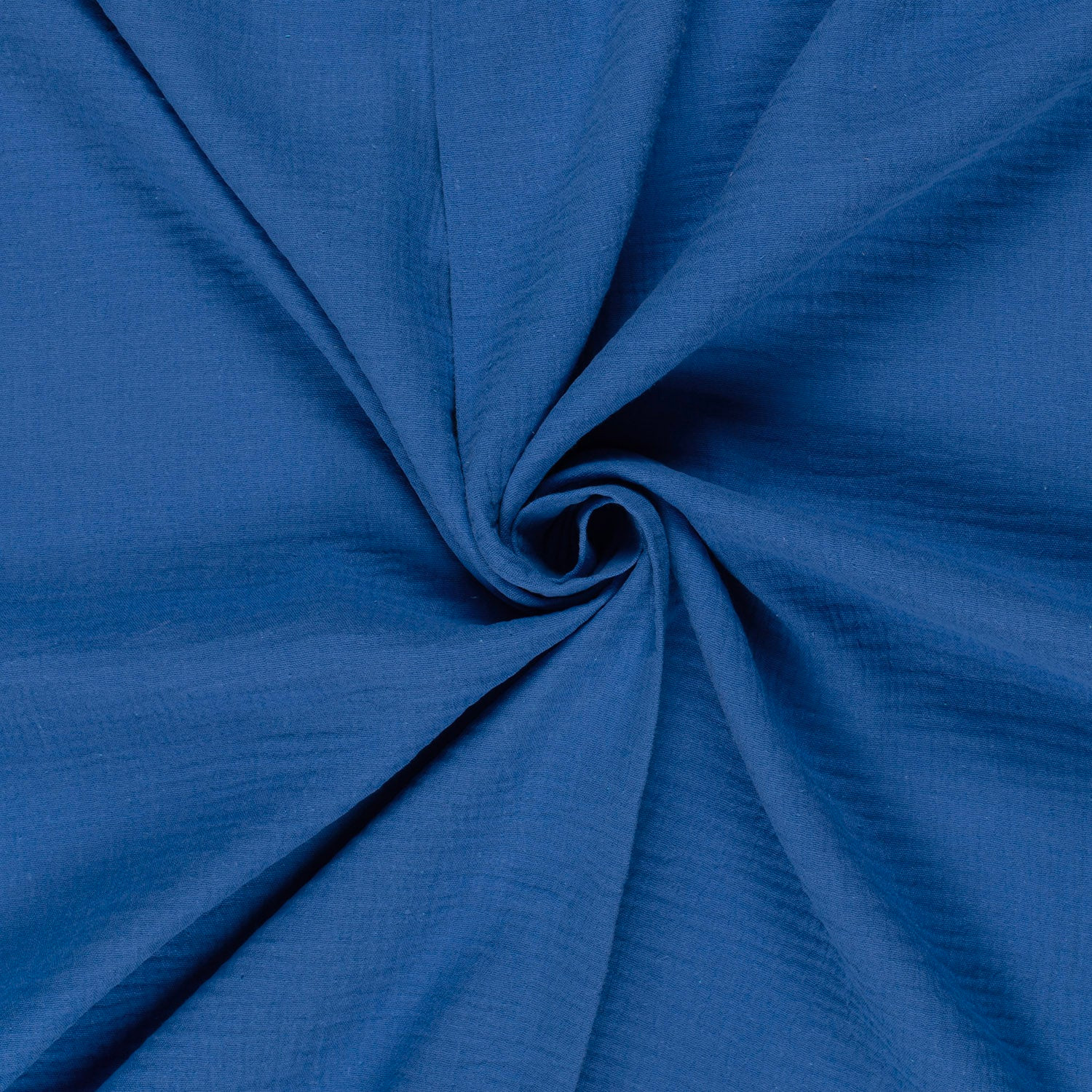 Mousseline effen kobalt blauw