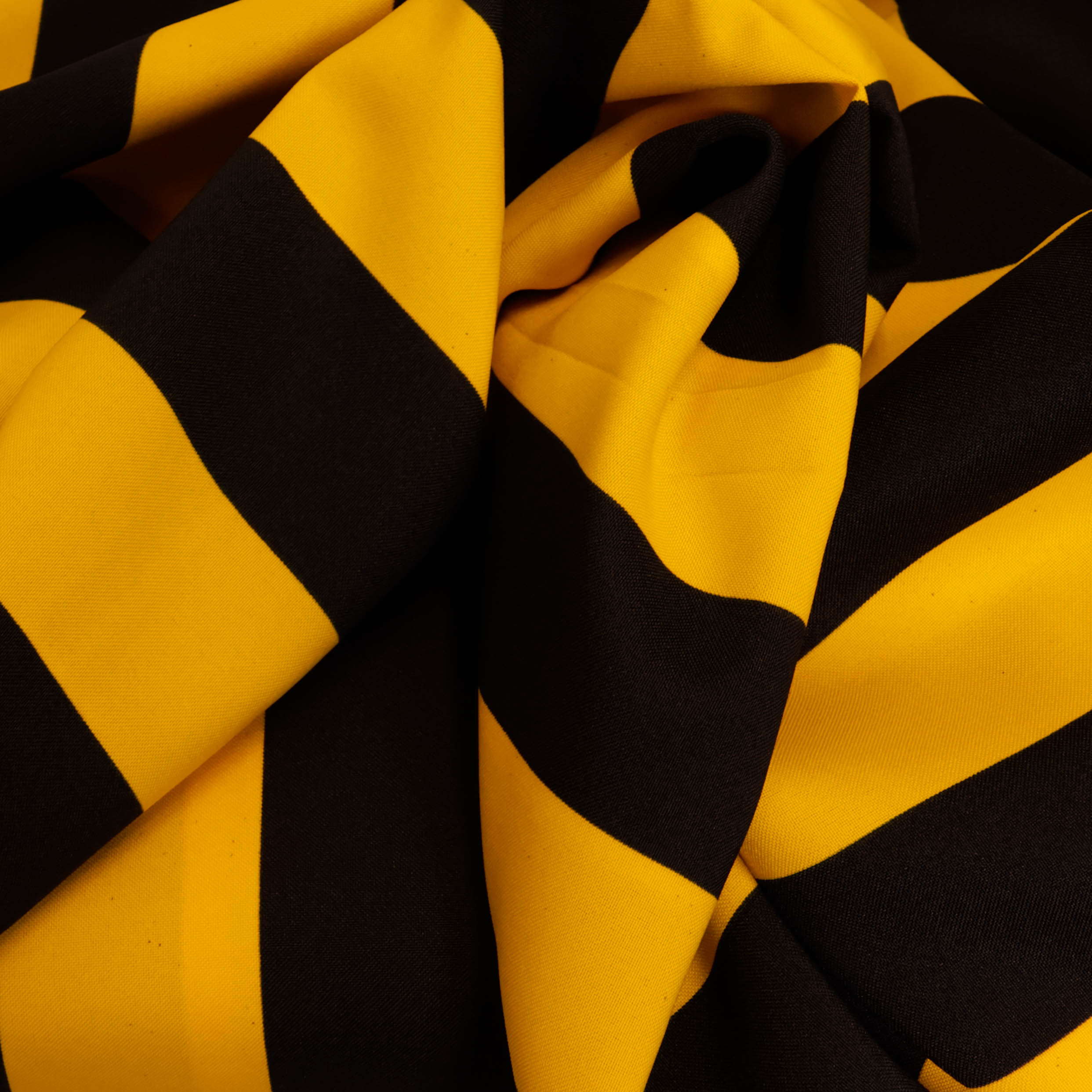 Polyester zwart geel gestreept