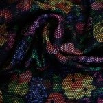 Polyester met netstructuur met bloemenpatroon