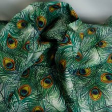Polyester met pauwenverenpatroon
