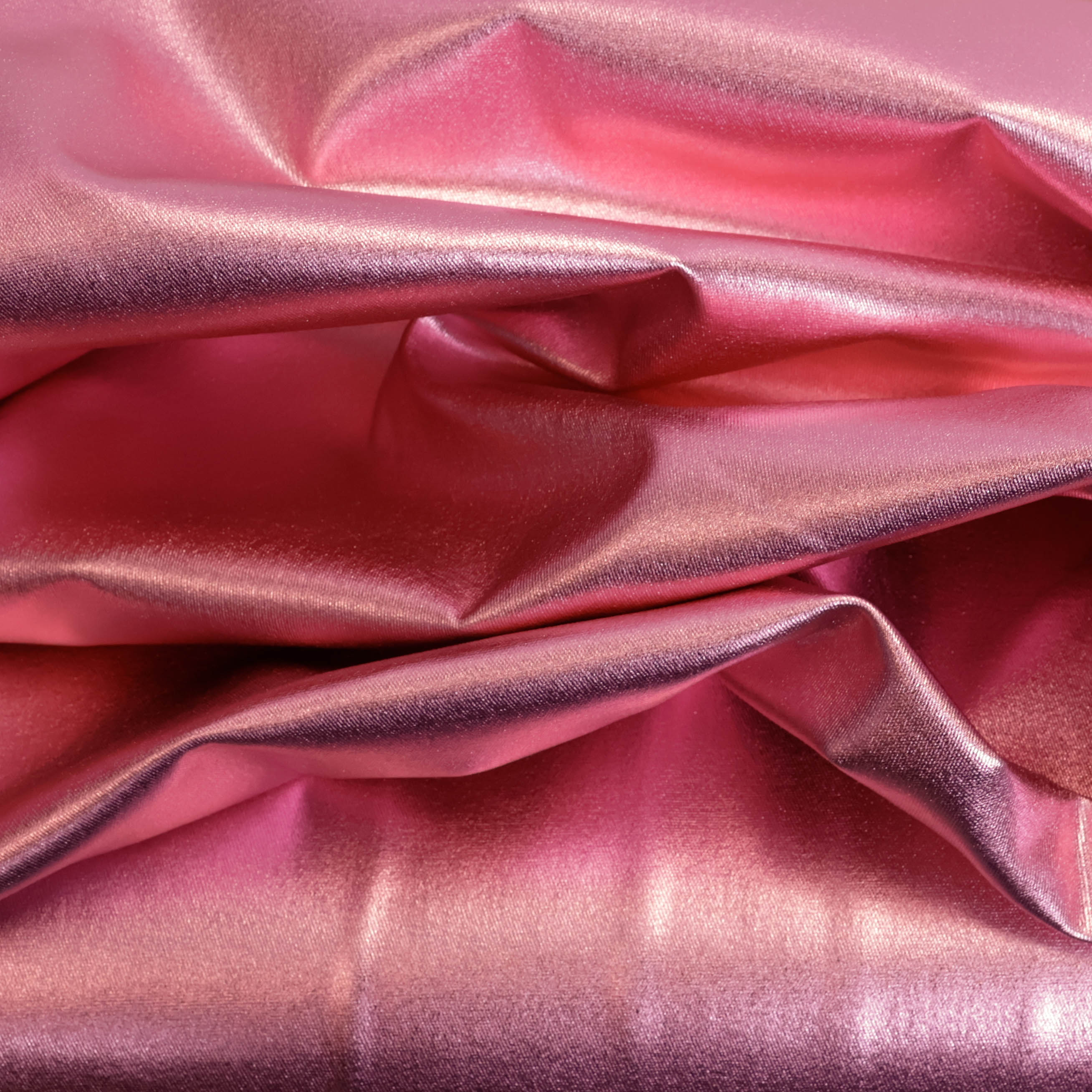 Rekbare polyester metalic lichtroze