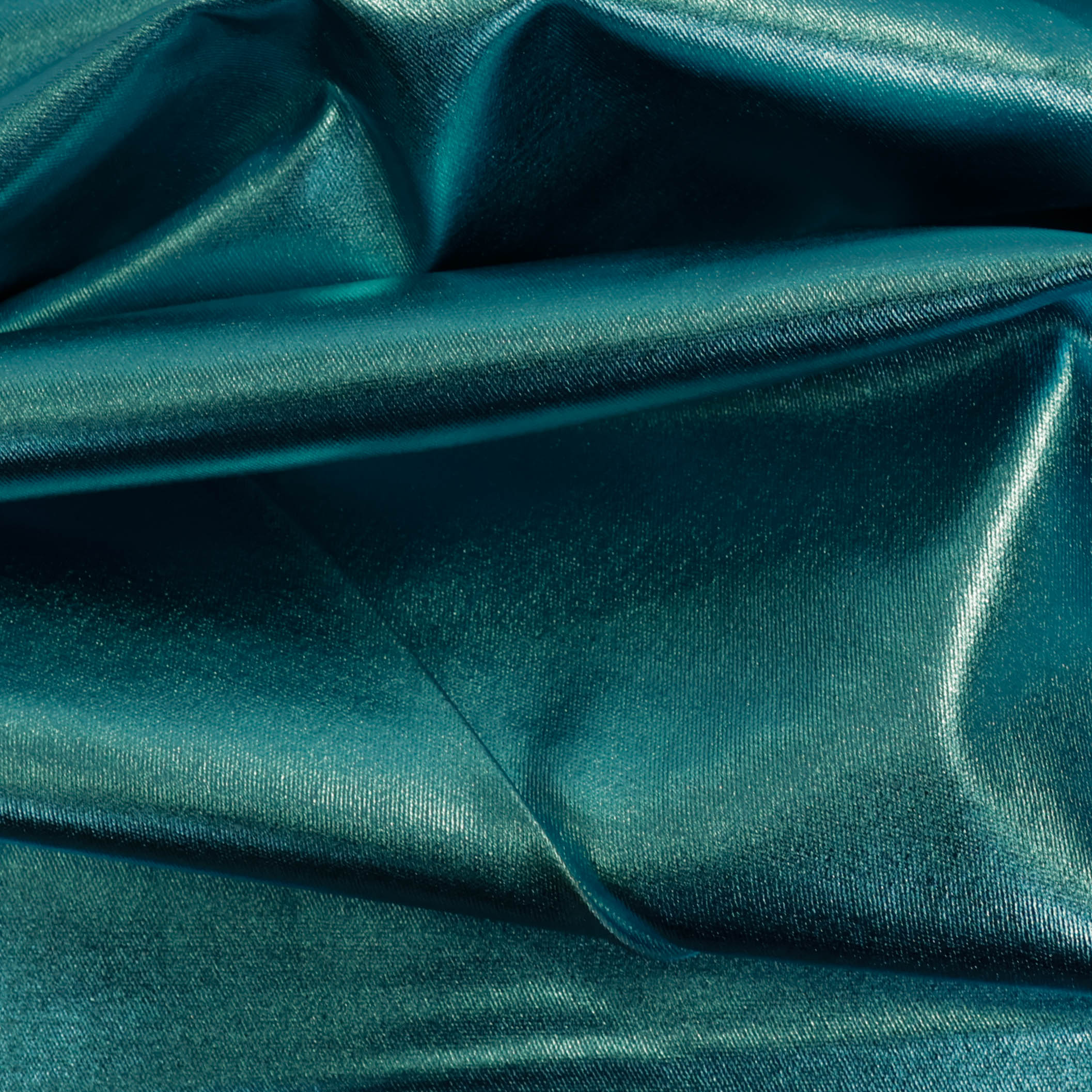 Rekbare polyester metalic turquoise