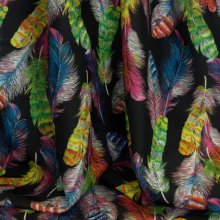 Polyester zwart met gekleurde veren