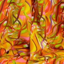 Polyester warme tinten met abstract patroon