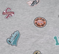 Sweaterstof grijs met patches  - Qjutie & the Qjutest