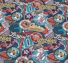 Regenjasstof met sportemblemen  - Qjutie & the Qjutest