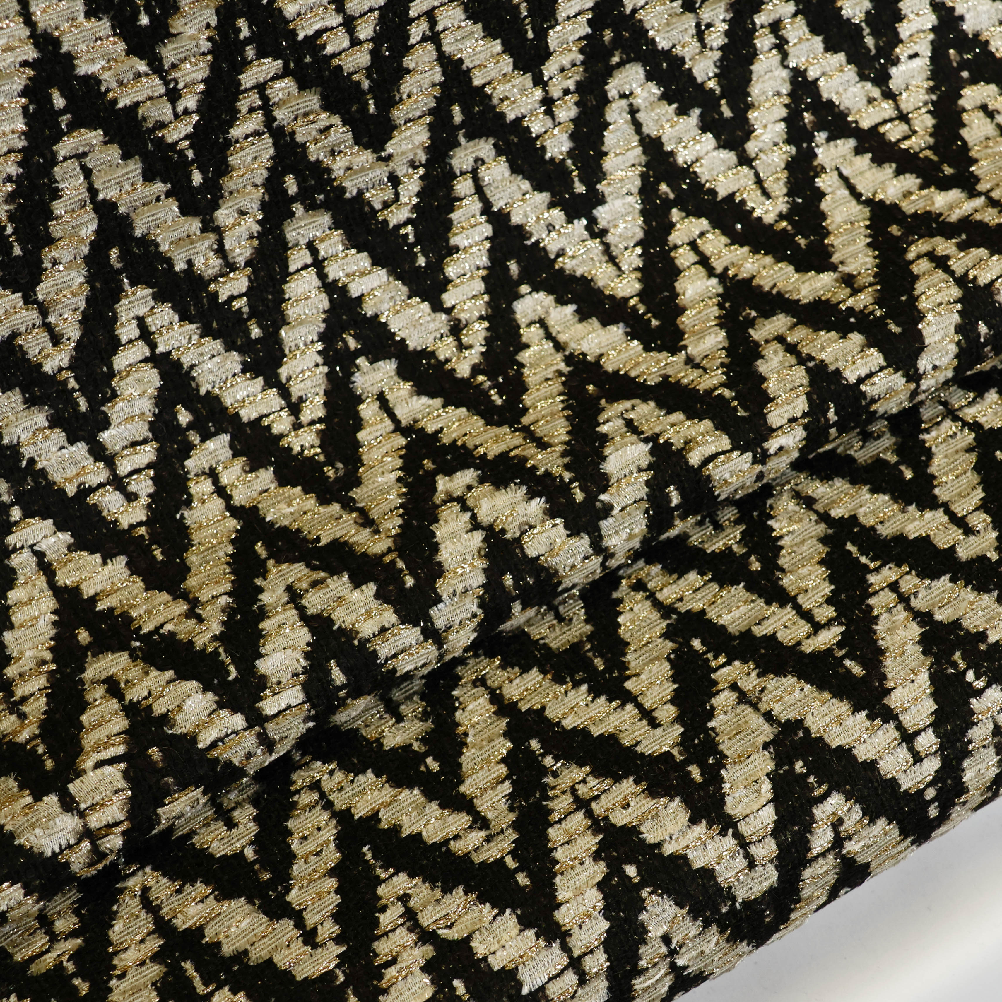 Chanelstof zig-zag patroon met bruin en goud - Lorré