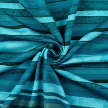 Sweaterstof gestreept turquoise