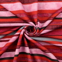 Sweaterstof gestreept rood