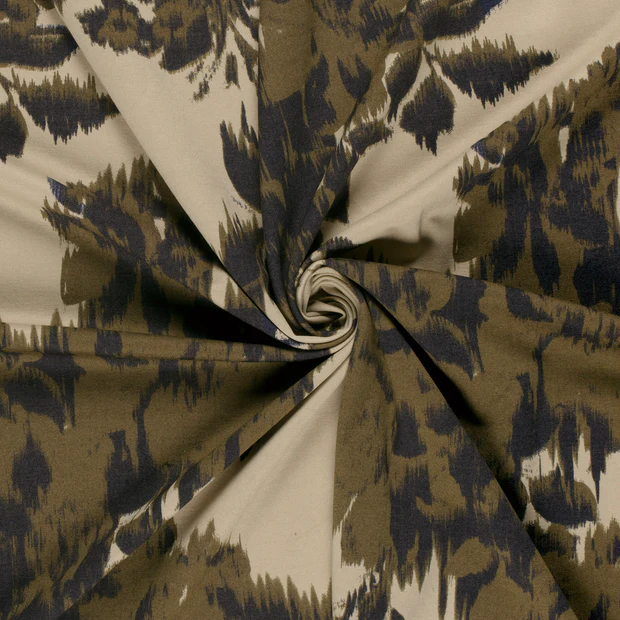 Punta di Roma met kaki groen abstract patroon